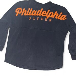 NHL Philadelphia Flyers Black and Orange Long Sleeve Tee